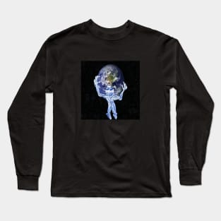 man with the earth in hands Long Sleeve T-Shirt